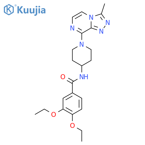 3,4-diethoxy-N-(1-{3-methyl-1,2,4triazolo4,3-apyrazin-8-yl}piperidin-4-yl)benzamide structure