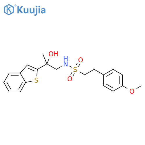 N-[2-(1-benzothiophen-2-yl)-2-hydroxypropyl]-2-(4-methoxyphenyl)ethane-1-sulfonamide structure