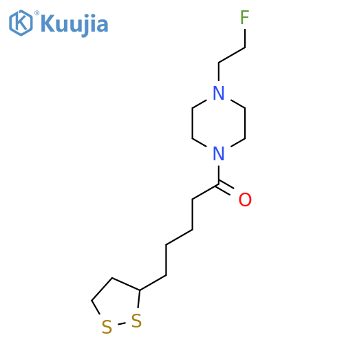 5-(1,2-dithiolan-3-yl)-1-[4-(2-fluoroethyl)piperazin-1-yl]pentan-1-one structure