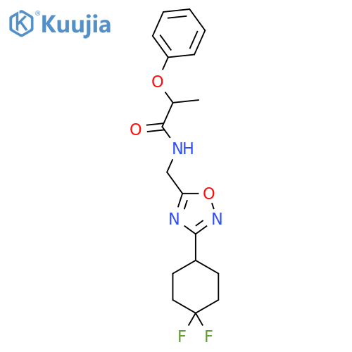 N-{[3-(4,4-difluorocyclohexyl)-1,2,4-oxadiazol-5-yl]methyl}-2-phenoxypropanamide structure