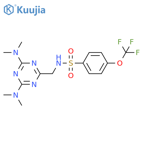 N-{4,6-bis(dimethylamino)-1,3,5-triazin-2-ylmethyl}-4-(trifluoromethoxy)benzene-1-sulfonamide structure
