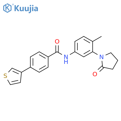N-[4-methyl-3-(2-oxopyrrolidin-1-yl)phenyl]-4-(thiophen-3-yl)benzamide structure