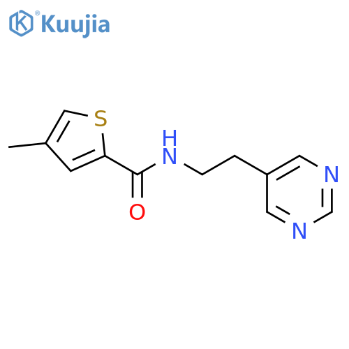 4-methyl-N-2-(pyrimidin-5-yl)ethylthiophene-2-carboxamide structure