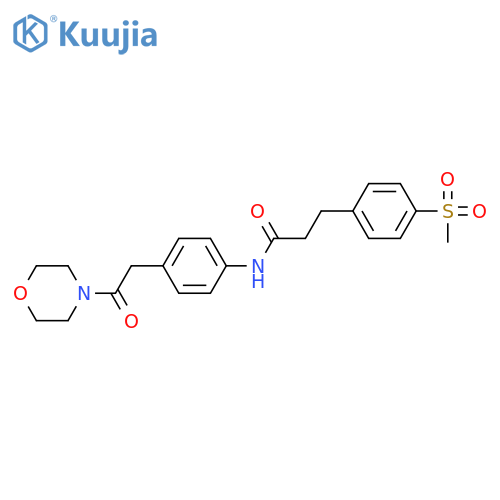 3-(4-methanesulfonylphenyl)-N-{4-[2-(morpholin-4-yl)-2-oxoethyl]phenyl}propanamide structure