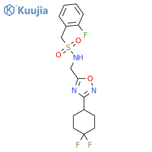 N-{[3-(4,4-difluorocyclohexyl)-1,2,4-oxadiazol-5-yl]methyl}-1-(2-fluorophenyl)methanesulfonamide structure