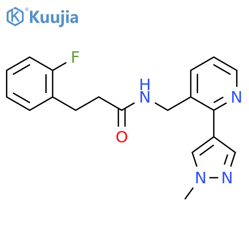 3-(2-fluorophenyl)-N-{2-(1-methyl-1H-pyrazol-4-yl)pyridin-3-ylmethyl}propanamide structure