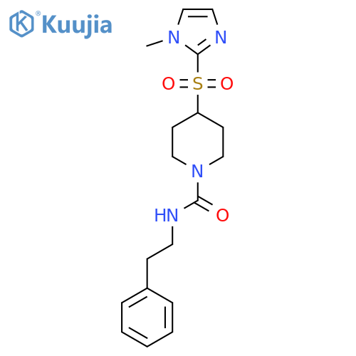 4-((1-methyl-1H-imidazol-2-yl)sulfonyl)-N-phenethylpiperidine-1-carboxamide structure