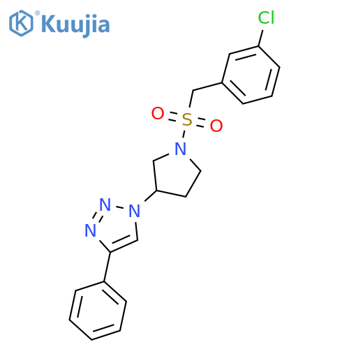 1-[1-[(3-chlorophenyl)methylsulfonyl]pyrrolidin-3-yl]-4-phenyltriazole structure