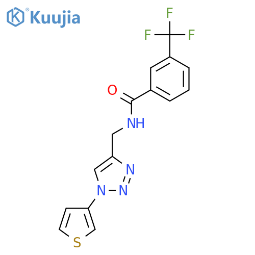 N-{[1-(thiophen-3-yl)-1H-1,2,3-triazol-4-yl]methyl}-3-(trifluoromethyl)benzamide structure
