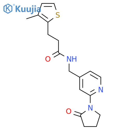 3-(3-methylthiophen-2-yl)-N-{[2-(2-oxopyrrolidin-1-yl)pyridin-4-yl]methyl}propanamide structure