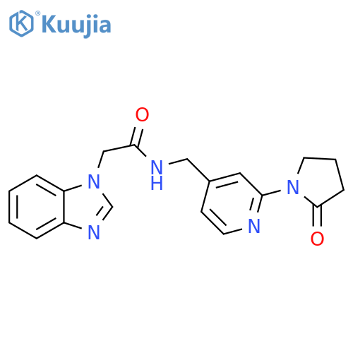 2-(1H-1,3-benzodiazol-1-yl)-N-{[2-(2-oxopyrrolidin-1-yl)pyridin-4-yl]methyl}acetamide structure