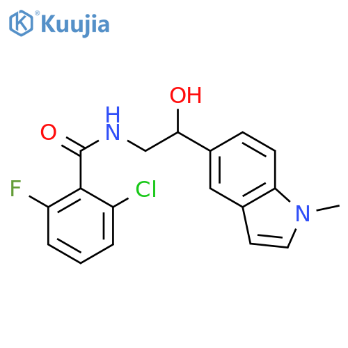 2-chloro-6-fluoro-N-[2-hydroxy-2-(1-methyl-1H-indol-5-yl)ethyl]benzamide structure