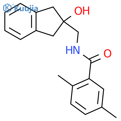 N-(2-hydroxy-2,3-dihydro-1H-inden-2-yl)methyl-2,5-dimethylbenzamide structure