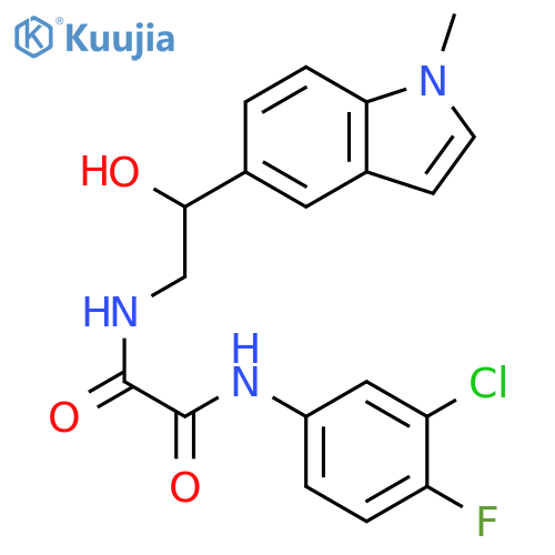 N'-(3-chloro-4-fluorophenyl)-N-[2-hydroxy-2-(1-methyl-1H-indol-5-yl)ethyl]ethanediamide structure