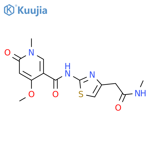 4-methoxy-1-methyl-N-[4-[2-(methylamino)-2-oxoethyl]-1,3-thiazol-2-yl]-6-oxopyridine-3-carboxamide structure