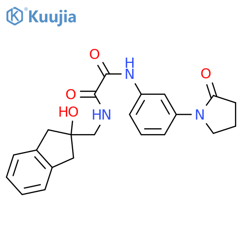 N-[(2-hydroxy-2,3-dihydro-1H-inden-2-yl)methyl]-N'-[3-(2-oxopyrrolidin-1-yl)phenyl]ethanediamide structure