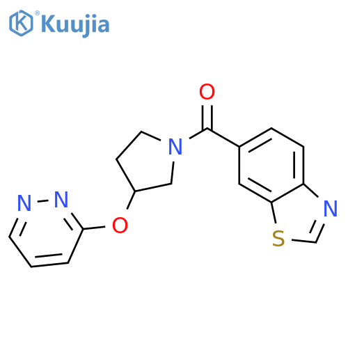 6-[3-(pyridazin-3-yloxy)pyrrolidine-1-carbonyl]-1,3-benzothiazole structure