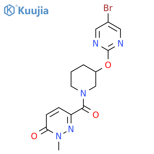 6-{3-(5-bromopyrimidin-2-yl)oxypiperidine-1-carbonyl}-2-methyl-2,3-dihydropyridazin-3-one structure