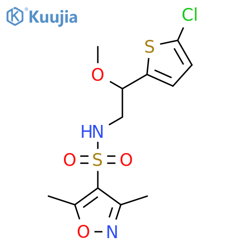 N-[2-(5-chlorothiophen-2-yl)-2-methoxyethyl]-3,5-dimethyl-1,2-oxazole-4-sulfonamide structure