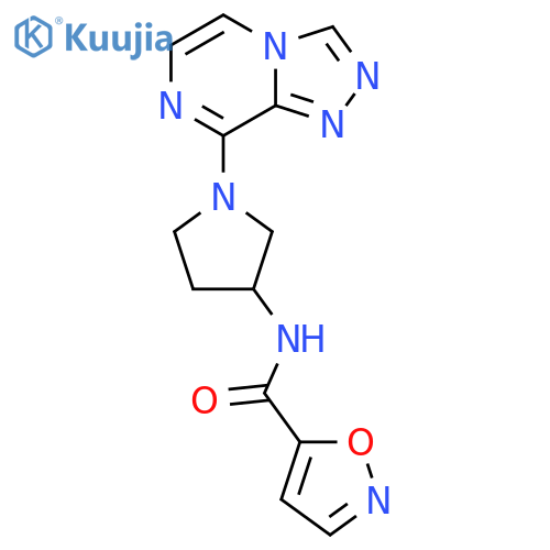 N-(1-{1,2,4triazolo4,3-apyrazin-8-yl}pyrrolidin-3-yl)-1,2-oxazole-5-carboxamide structure