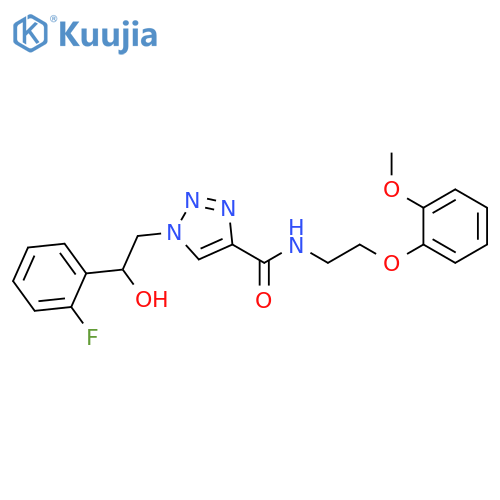 1-[2-(2-fluorophenyl)-2-hydroxyethyl]-N-[2-(2-methoxyphenoxy)ethyl]-1H-1,2,3-triazole-4-carboxamide structure