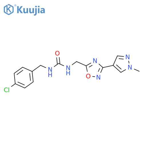 1-(4-chlorophenyl)methyl-3-{3-(1-methyl-1H-pyrazol-4-yl)-1,2,4-oxadiazol-5-ylmethyl}urea structure