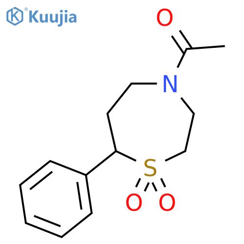4-acetyl-7-phenyl-1lambda6,4-thiazepane-1,1-dione structure