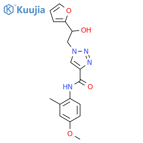 1-2-(furan-2-yl)-2-hydroxyethyl-N-(4-methoxy-2-methylphenyl)-1H-1,2,3-triazole-4-carboxamide structure