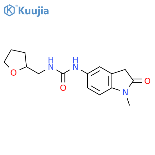 1-(1-Methyl-2-oxoindolin-5-yl)-3-((tetrahydrofuran-2-yl)methyl)urea structure