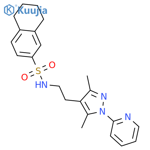 N-{2-3,5-dimethyl-1-(pyridin-2-yl)-1H-pyrazol-4-ylethyl}-5,6,7,8-tetrahydronaphthalene-2-sulfonamide structure