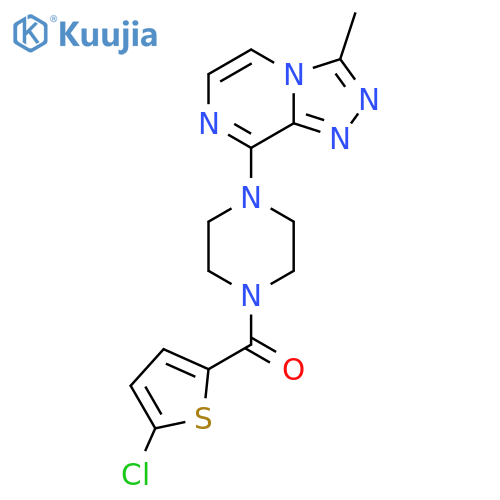 1-(5-chlorothiophene-2-carbonyl)-4-{3-methyl-[1,2,4]triazolo[4,3-a]pyrazin-8-yl}piperazine structure