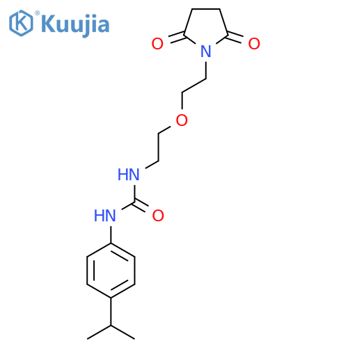 3-{2-2-(2,5-dioxopyrrolidin-1-yl)ethoxyethyl}-1-4-(propan-2-yl)phenylurea structure