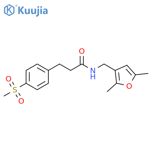 N-[(2,5-dimethylfuran-3-yl)methyl]-3-(4-methanesulfonylphenyl)propanamide structure