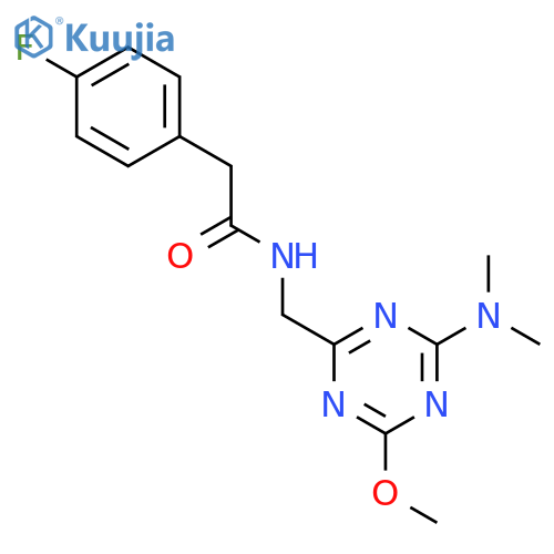 N-{4-(dimethylamino)-6-methoxy-1,3,5-triazin-2-ylmethyl}-2-(4-fluorophenyl)acetamide structure
