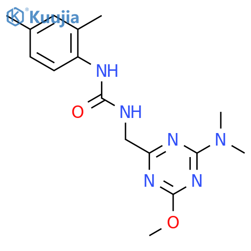 3-{4-(dimethylamino)-6-methoxy-1,3,5-triazin-2-ylmethyl}-1-(2,4-dimethylphenyl)urea structure