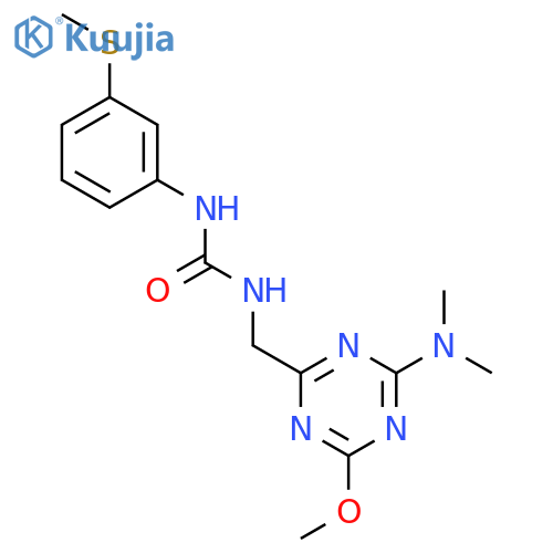 3-{4-(dimethylamino)-6-methoxy-1,3,5-triazin-2-ylmethyl}-1-3-(methylsulfanyl)phenylurea structure