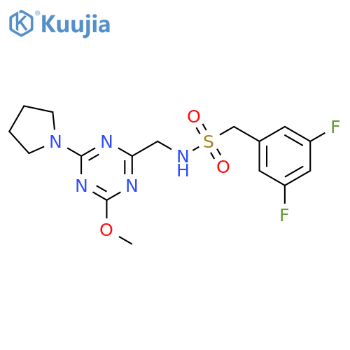 1-(3,5-difluorophenyl)-N-{4-methoxy-6-(pyrrolidin-1-yl)-1,3,5-triazin-2-ylmethyl}methanesulfonamide structure