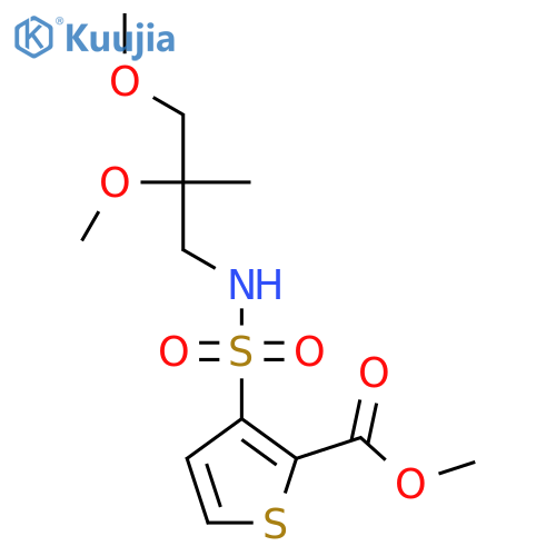 methyl 3-(2,3-dimethoxy-2-methylpropyl)sulfamoylthiophene-2-carboxylate structure