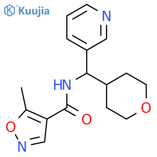 5-methyl-N-(oxan-4-yl)(pyridin-3-yl)methyl-1,2-oxazole-4-carboxamide structure
