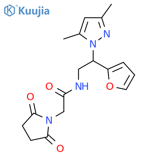 N-[2-(3,5-dimethyl-1H-pyrazol-1-yl)-2-(furan-2-yl)ethyl]-2-(2,5-dioxopyrrolidin-1-yl)acetamide structure