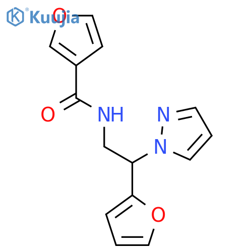 N-2-(furan-2-yl)-2-(1H-pyrazol-1-yl)ethylfuran-3-carboxamide structure