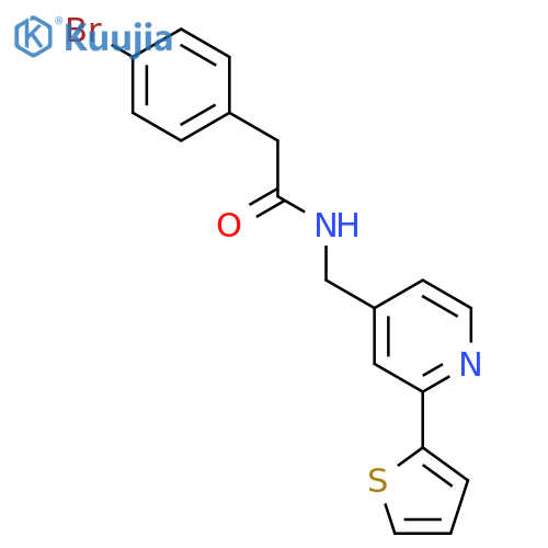 2-(4-bromophenyl)-N-{[2-(thiophen-2-yl)pyridin-4-yl]methyl}acetamide structure