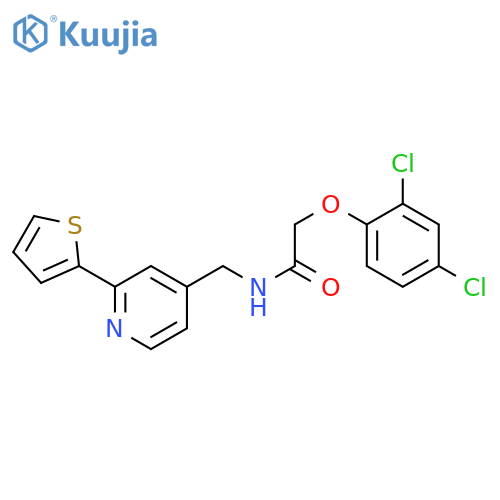 2-(2,4-dichlorophenoxy)-N-{[2-(thiophen-2-yl)pyridin-4-yl]methyl}acetamide structure