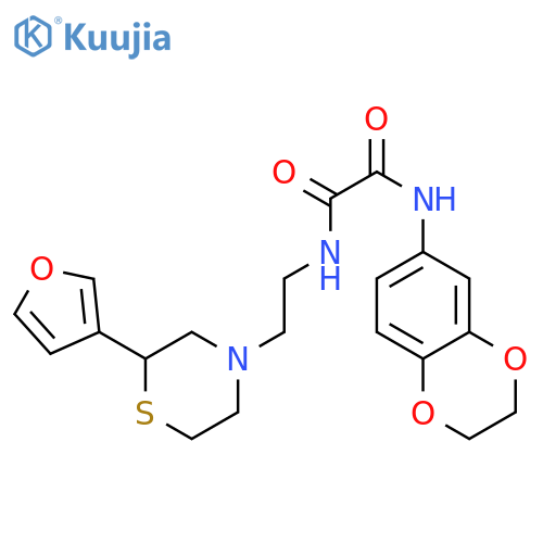 N'-(2,3-dihydro-1,4-benzodioxin-6-yl)-N-2-(furan-3-yl)-2-(thiomorpholin-4-yl)ethylethanediamide structure