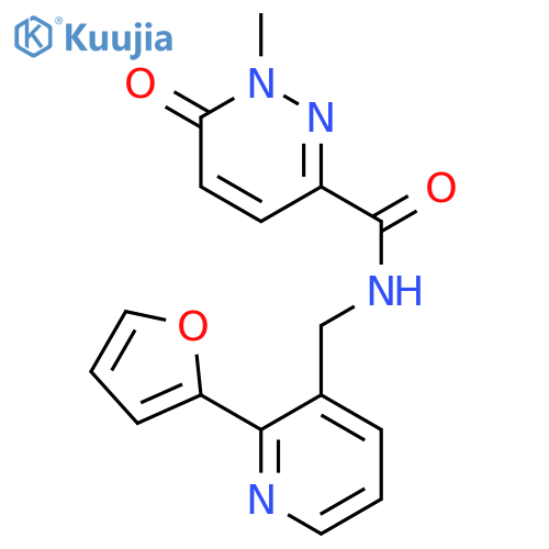 N-{2-(furan-2-yl)pyridin-3-ylmethyl}-1-methyl-6-oxo-1,6-dihydropyridazine-3-carboxamide structure