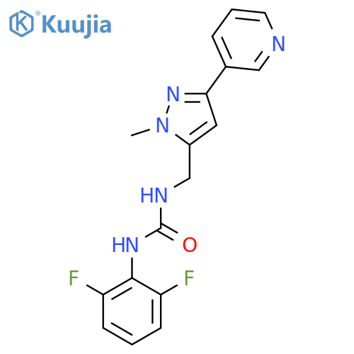 1-(2,6-difluorophenyl)-3-{1-methyl-3-(pyridin-3-yl)-1H-pyrazol-5-ylmethyl}urea structure