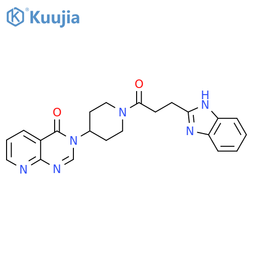3-{1-3-(1H-1,3-benzodiazol-2-yl)propanoylpiperidin-4-yl}-3H,4H-pyrido2,3-dpyrimidin-4-one structure