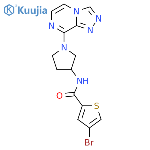 4-bromo-N-(1-{1,2,4triazolo4,3-apyrazin-8-yl}pyrrolidin-3-yl)thiophene-2-carboxamide structure