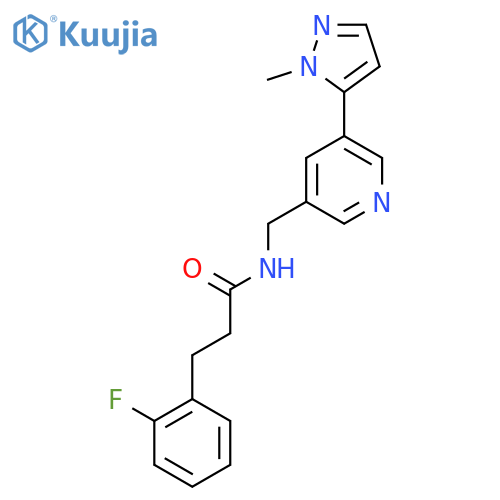 3-(2-fluorophenyl)-N-{5-(1-methyl-1H-pyrazol-5-yl)pyridin-3-ylmethyl}propanamide structure