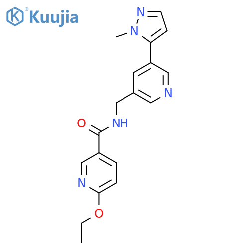 6-ethoxy-N-{5-(1-methyl-1H-pyrazol-5-yl)pyridin-3-ylmethyl}pyridine-3-carboxamide structure